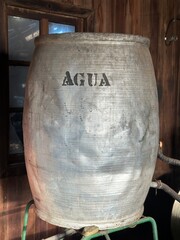 old water barrel in the farm