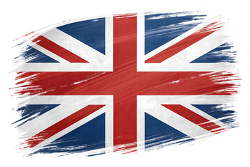 Grunge uk flag brush stroke isolated on transparent background