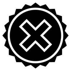 Obraz premium Black and White X Mark Icon Rejection, Cancellation, and Error Symbol
