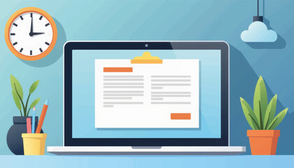 Illustration of a laptop screen with privacy notice, digital awareness