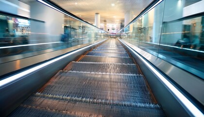 blurred background metro escalator