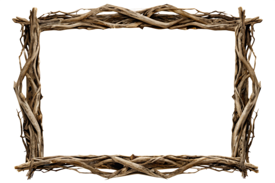 Root Border Frame isolated on white background PNG 
