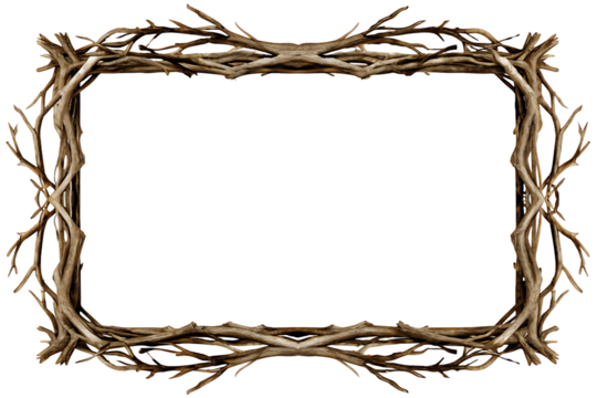 Root Border Frame isolated on white background PNG 