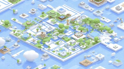 Fototapeta premium Stylized isometric cityscape design