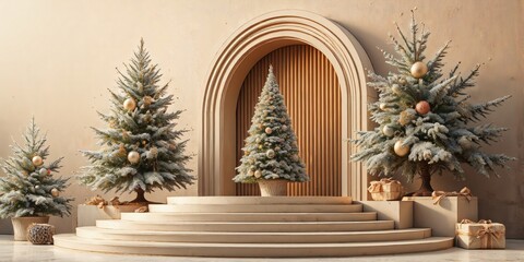 Fototapeta premium christmas tree in a church