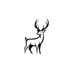 vector silhouette of a deer
