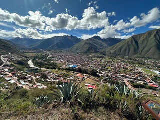 mountain landscape with flowers in Peru