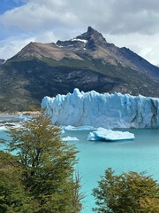 Sunny Summer View of Perito Moreno Glacier in Patagonia, Argentina