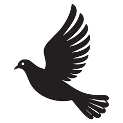 Pigeon silhouette with natural balance – Pigeon illustration – Minimalist Pigeon vector – Bird silhouette – Bird vector

