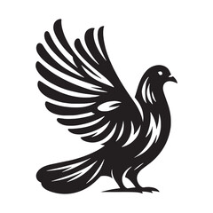 Air Messenger Pigeon silhouette design – Pigeon illustration – Minimalist Pigeon vector – Bird silhouette – Bird vector

