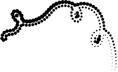 Line dotted halftone shape, waves, swirl, curve