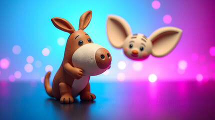 Animal Cartoon Cute Children Happy Fun Toy Character Playful Colorful Design Elements Art