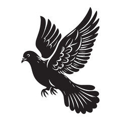 City Spirit Pigeon silhouette in motion – Pigeon illustration – Minimalist Pigeon vector – Bird silhouette – Bird vector

