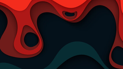 Colorful Abstract Papercut Layered Background with Vibrant 3D Waves