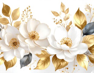 Elegant white flowers with gold accents