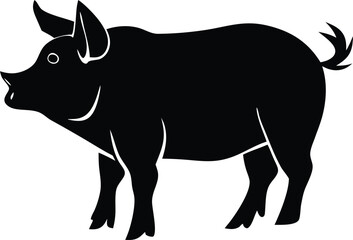 A pig silhouette vector design.