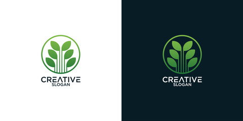 leaf logo design vector	