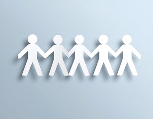 Paper people holding hands