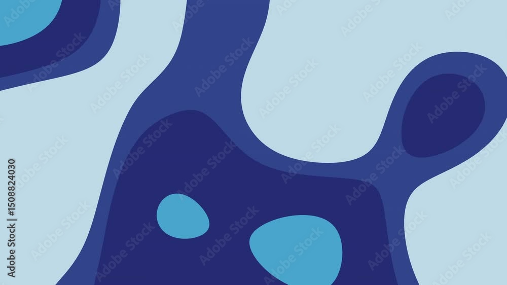 Aufkleber abstract animation with shades of blue and light grey. organic shapes shift and flow across the scre