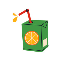 Orange juice box vector illustration.