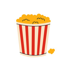 Popcorn for cinema vector illustration.