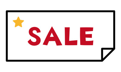 シンプルなSALEのチケット　イラスト素材