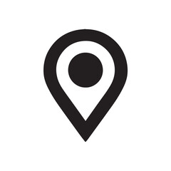 Modern Abstract Location Icon – Simple Geometric Black & White Marker
