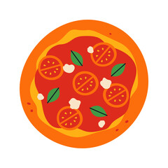 Italian pizza margarita vector illustration.