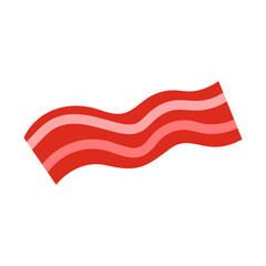 Cooked bacon strip vector illustration. 