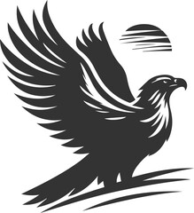 Graphics element of a eagle silhouette bird animal vector