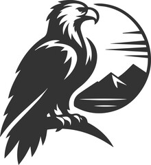 Fototapeta premium Graphics element of a eagle silhouette bird animal vector