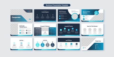 Modern Business Presentation Template – Clean Blue & Cyan Corporate Design