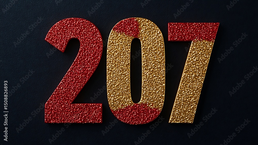 Poster the number 207 is displayed in textured red and gold on a dark background.