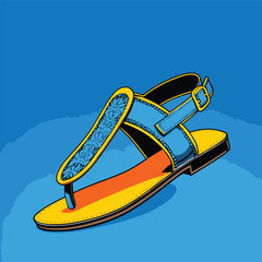 sandal vector art illustration for graphic design
