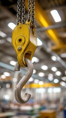 Industrial crane hook closeup