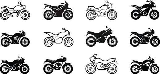 Bike silhouette vector illustration. set of bike icons. © Jobaida