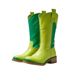 green rubber boots isolated