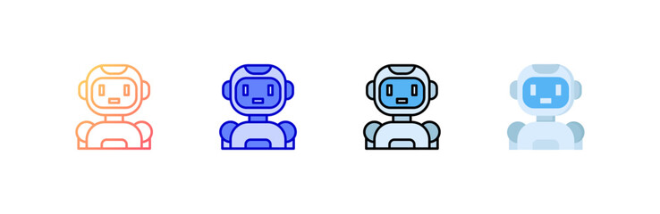 Robot Icon set multiple style collection
