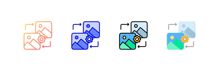 Image Generator Icon set multiple style collection