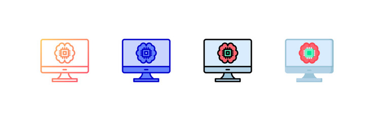 Computer Icon set multiple style collection