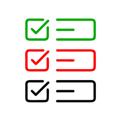 A Set of Checked Buttons in Red and Green Colors