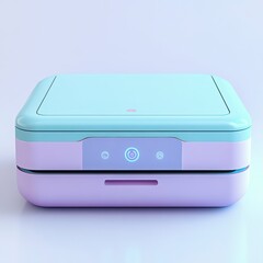 Pastel Electronic Device with Drawer and Illuminated Control Panel Design