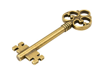 Ornate Antique Brass Key A Detailed CloseUp
