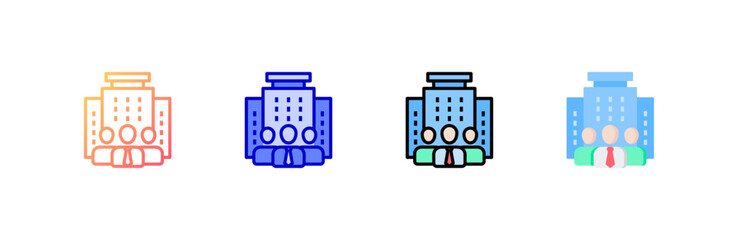 Obraz premium Company Icon set multiple style collection