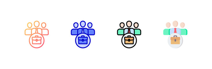 Employee  Icon set multiple style collection