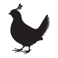 Ground Walker Quail silhouette – Quail illustration – Minimalist Quail vector – Bird silhouette

