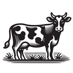 Obraz premium cartoon cow vector image