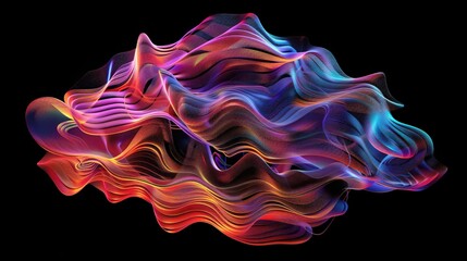 Obraz premium Abstract visualization of brain waves under stress with neural patterns