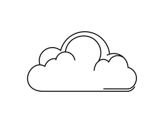 Simple Cloud Outline Illustration. Weather Line Drawing