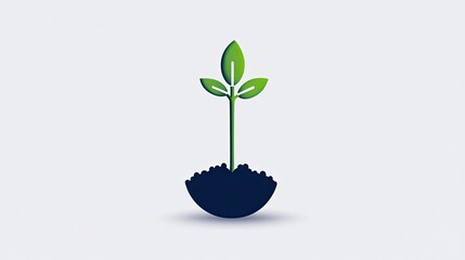Minimalist Illustration of a Growing Plant